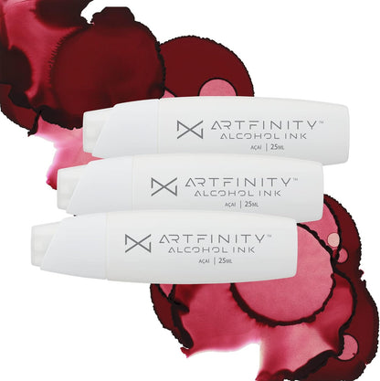 Alcohol Inks 3 Pack - Vibrant, Professional, Dye-Based Alcohol Inks for Artfinity Alcohol Markers, Artists, Drawing, & More! - Acai R8-8