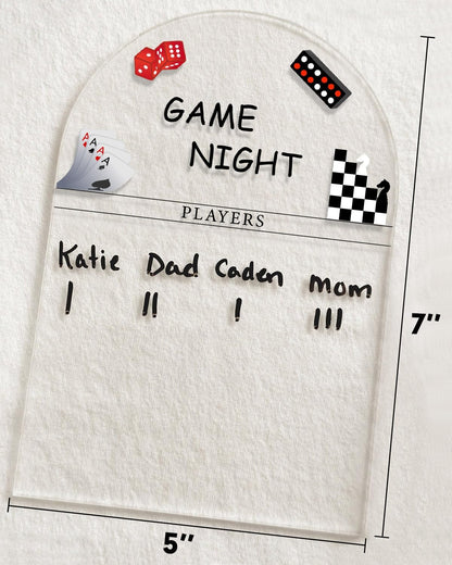 Generic Personalized Game Score Board - Acrylic Engraved Family Game Night Score Tracker,Personalized Gamer Gift, Wedding Gift, Housewarming Gift, Game Night Score Card