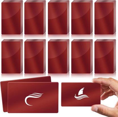 weparmeety 100 Pcs Metal Engraving Blanks Aluminum Sheet Laser Engraving Business Card Multipurpose Engraving DIY Gift Cards 86 x 54 x 0.21 mm (Red)