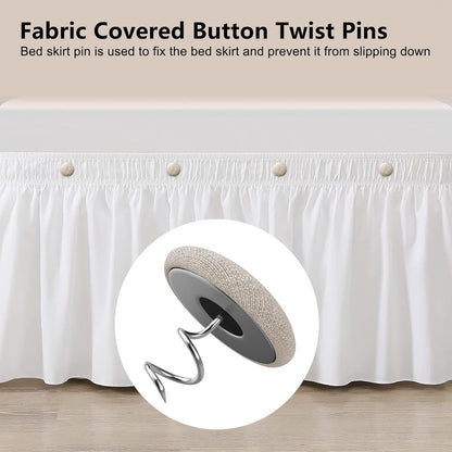 Linen Fabric-Covered Twist Pins - 8 Colors Upholstery Pins & Bed Skirt Pins -Used to Secure Sofa Cushion, Armrest Covers, Furniture & Bed Skir(12, Light Brown)