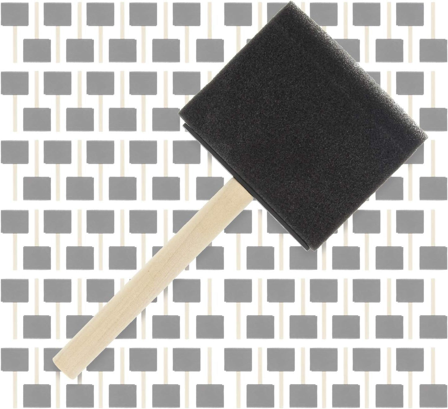 US Art Supply 3 inch Foam Sponge Wood Handle Paint Brush Set (Full Case of 360 Brushes) - Lightweight, Durable and Great for Acrylics, Stains, Varnishes, Crafts, Art