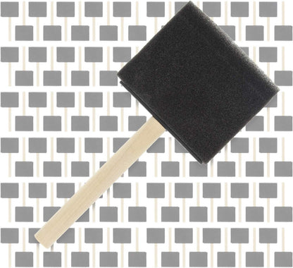 US Art Supply 3 inch Foam Sponge Wood Handle Paint Brush Set (Full Case of 360 Brushes) - Lightweight, Durable and Great for Acrylics, Stains, Varnishes, Crafts, Art