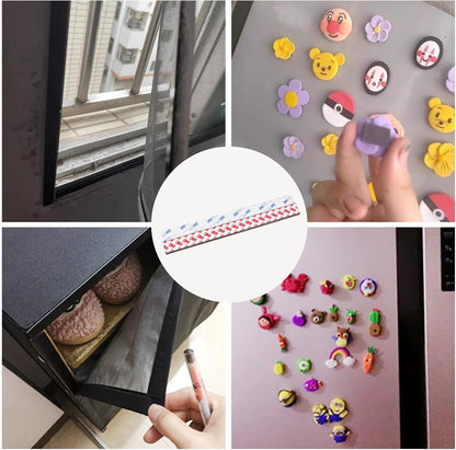 10 Pack Magnetic Tape with 3M Adhesive Backing, 12"L x 1"W Flexible Magnet Strips for DIY Crafting