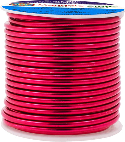 Mandala Crafts 12 Gauge Anodized Aluminum Craft Wire for Jewelry Making - 60 FT Colored Flexible Raspberry Wire - Bendable for Bonsai Armature Crafting Sculpting - Crafty Corner