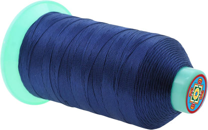 Mandala Crafts Bonded Nylon Thread Navy Blue Heavy Duty Sewing Threads - 800 YDs Size 207 630D T210 Tex 210 Thread for Leather Jeans Weaving Outdoor Marine Upholstery Threads