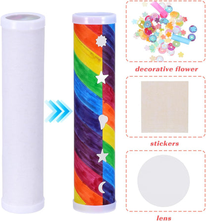 Totority Blank DIY Kaleidoscope Making Kit for Kids 15 Pcs Variety Kaleidoscope Tool, DIY Kits, Preschool, Classic Material for Making Teaching, White