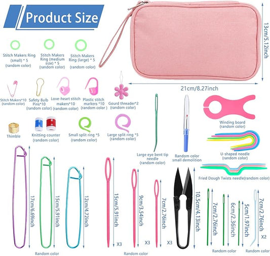 IMZAY 120Pcs Crochet Hooks Set for Beginners, Complete Crochet Kit with Case, Ergonomic Knitting Needle, Stitch Markers, Yarn Needles & Knitting Accessories for Crochet Lovers