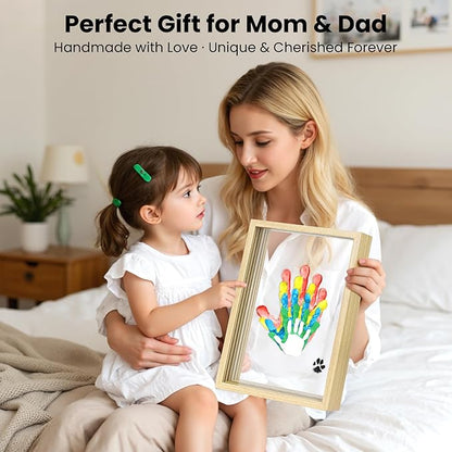 Omrhvi Family Handprint Kit, DIY Craft Keepsake, Hand Print Photo Frame, Family Gifts for New Mom, New Baby, New Parents, Grandparents, Mother's Day, Father's Day, Adoption Day, Anniversary