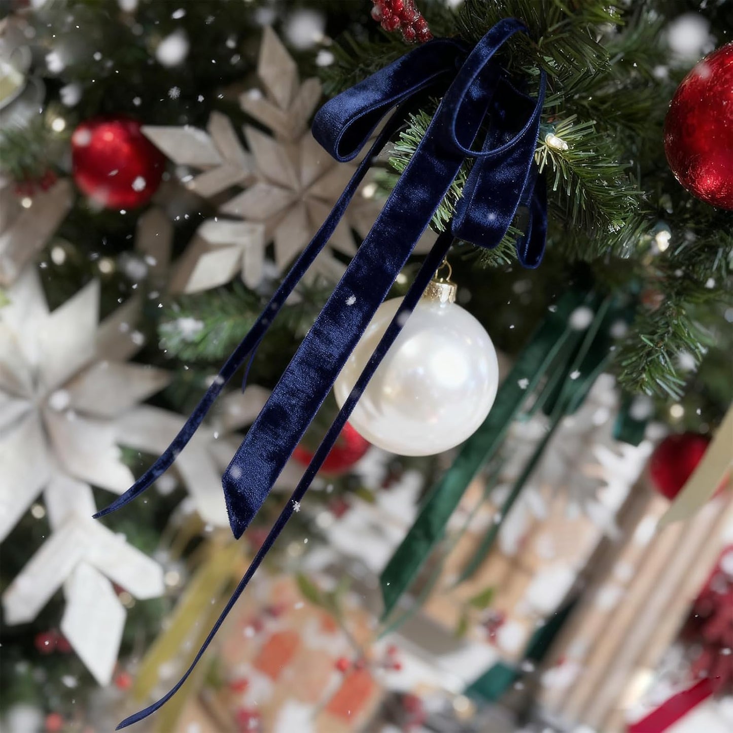 LaRibbons Thin Velvet Ribbon 1 Inch x 25 Yards, Navy Velvet Ribbon for Christmas Tree, Gift Wrapping, Wreath Bow, Outdoor Decoration - Crafty Corner