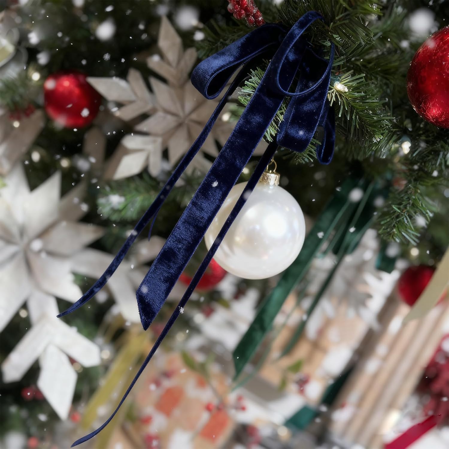 LaRibbons Thin Velvet Ribbon 1 Inch x 25 Yards, Navy Velvet Ribbon for Christmas Tree, Gift Wrapping, Wreath Bow, Outdoor Decoration - Crafty Corner