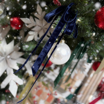 LaRibbons Thin Velvet Ribbon 1 Inch x 25 Yards, Navy Velvet Ribbon for Christmas Tree, Gift Wrapping, Wreath Bow, Outdoor Decoration - Crafty Corner