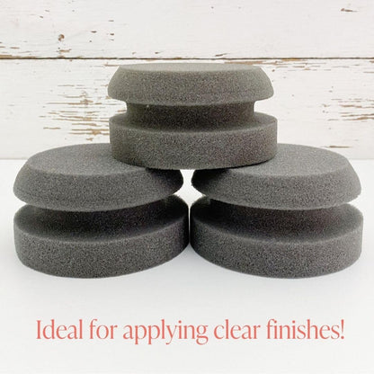 Chalk Style Painting Sponges - Set of 3-4” Round Reusable Handheld Sponge for Smooth Furniture Paint & Top Coat Application with No Brush Strokes - Washable Multi-Use Paint Applicator