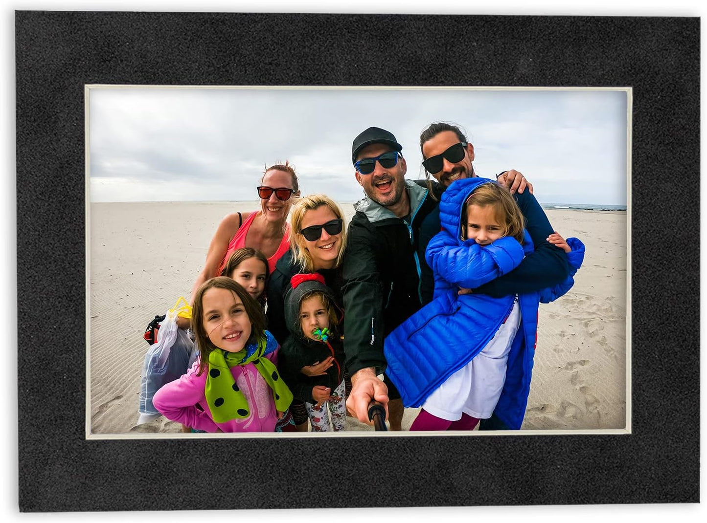 11x14 Mat Bevel Cut for 8.5x11 Photos - Acid Free Dark Grey Suede Precut Matboard - For Pictures, Photos, Framing - 4-ply Thickness