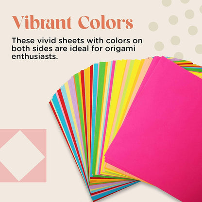 HPST Origami Paper - 1100 Sheets - Double Sided 6x6 inches Origami Squares for kids - 15 Vibrant Colors - Easy Fold Papers for Arts & Crafts - Crafty Corner