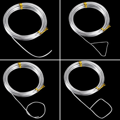 BBTO Aluminum Craft Wire, 4 Sizes (1 mm, 1.5 mm, 2 mm and 2.5 mm in Thickness) Bendable Metal Wire for DIY Sculpture and Crafts, 4 Rolls, Each Roll 16.4 Feet (Silver)