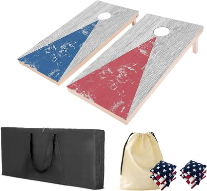 4×2FT Cornhole Board Set,Wooden Corn Hole Games for Adults Bean Bag Toss Game Set, with Corn Hole Bags Set 8,2 Cornhole Boards and a Carrying Case for Wedding/Party/Outdoor/Hiking/Yard