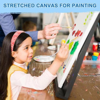 ESRICH Stretched Canvas for Painting, 12 Pack 9x12 Inch Canvas Value Pack,Primed Acid-Free Cotton Blank Canvases, Painting Canvas for Oil & Acrylic Paint.
