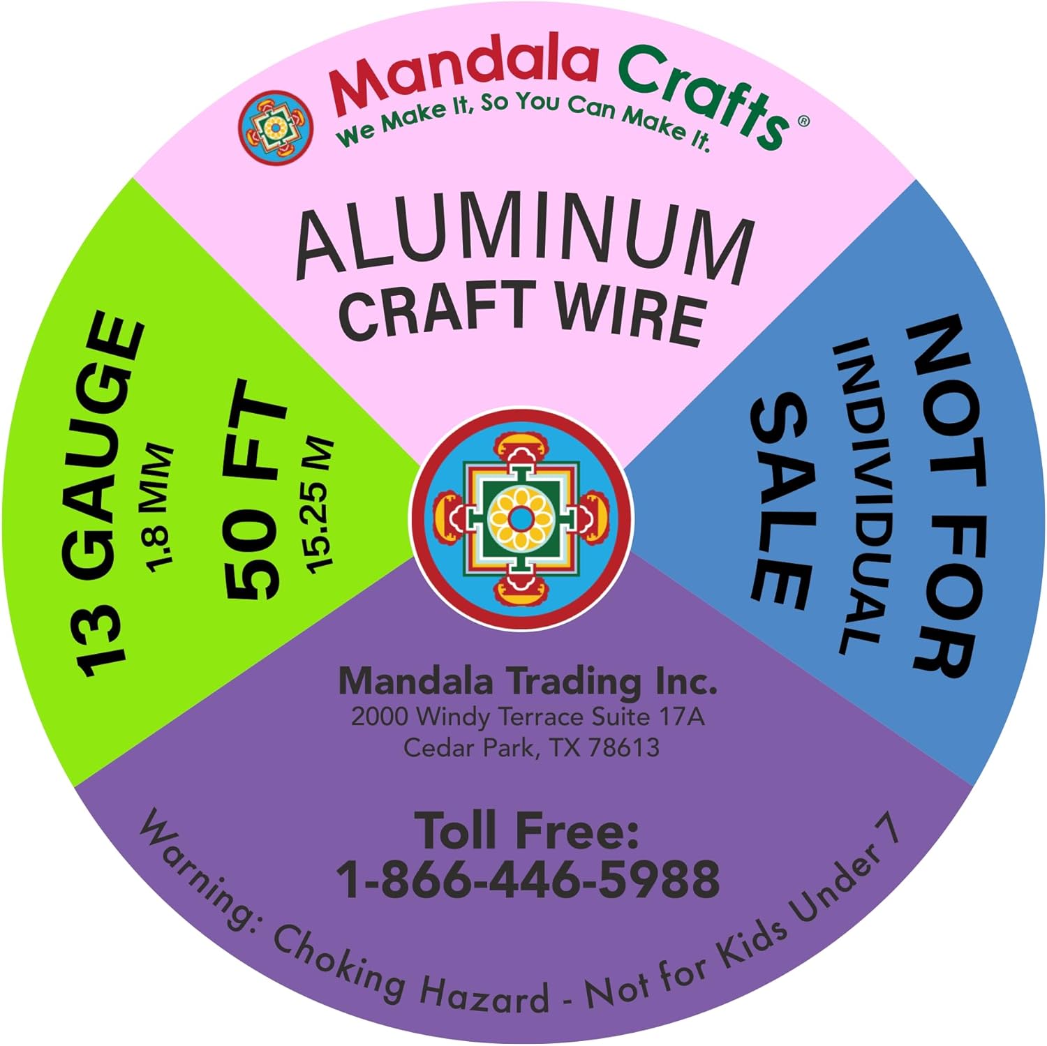 Mandala Crafts 13 Gauge Anodized Aluminum Craft Wire for Jewelry Making - 300 FT Colored Flexible Rose Gold Combo Wire - Bendable for Bonsai Armature Crafting Sculpting - Crafty Corner