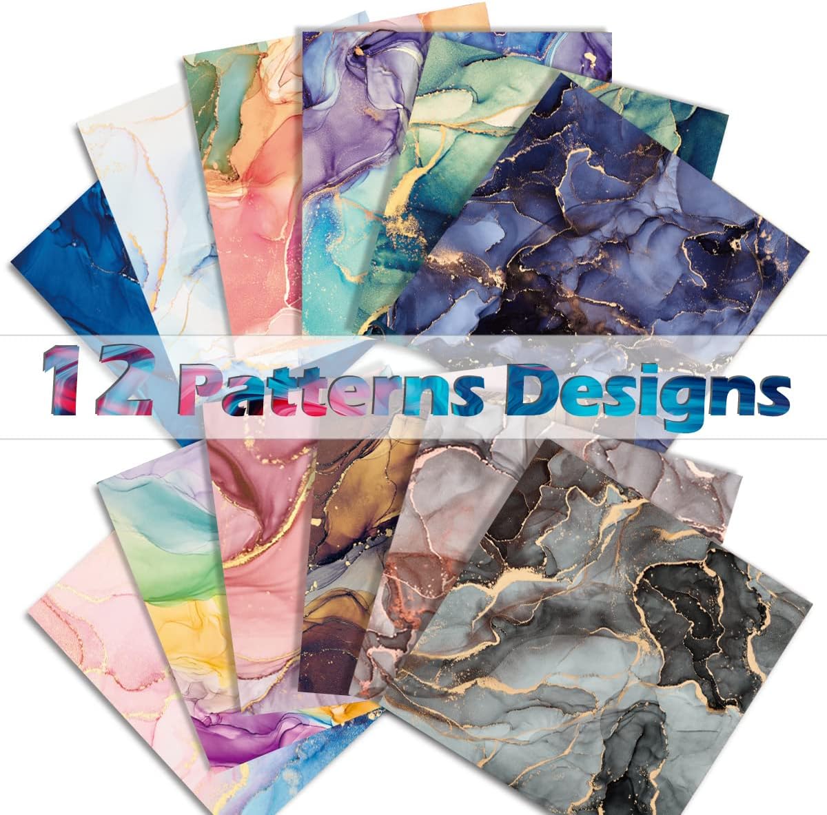 YASMEN Single-Sided Scrapbook Paper Pad, Marble Pattern Bronzing Cardstock, 6"6" Designer Themed Art Kits, Bullet Junk Journal Craft Decopodge - 24 Sheets - Crafty Corner