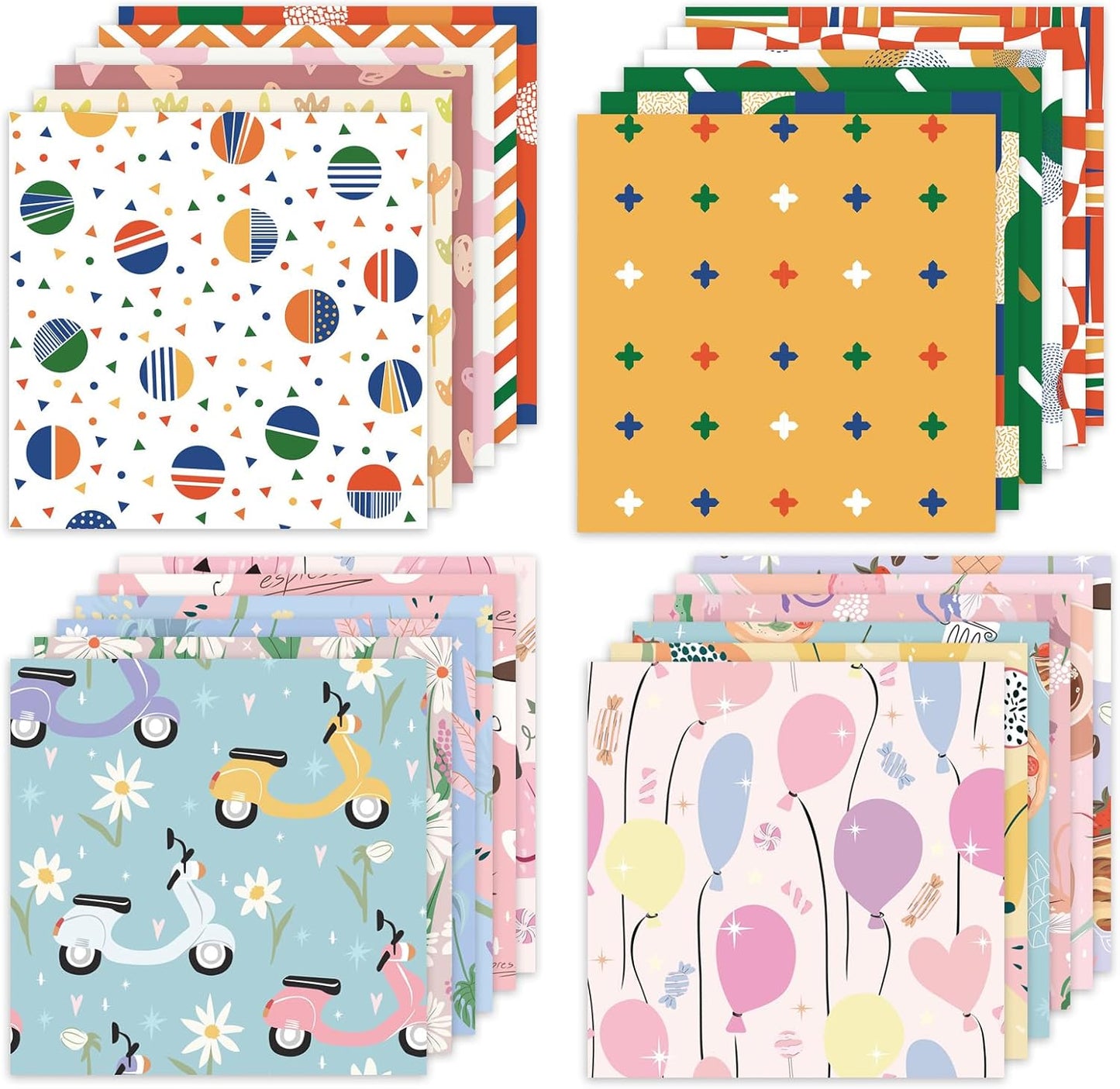 48 Sheets 24 Designs Scrapbook Paper Pad, 6"×6" Single-Sided Decopodge Craft Cardstock Paper,Scrapbooking DIY Decorative Background Cardmaking Supplies.Sweet Love&Cartoon - Crafty Corner