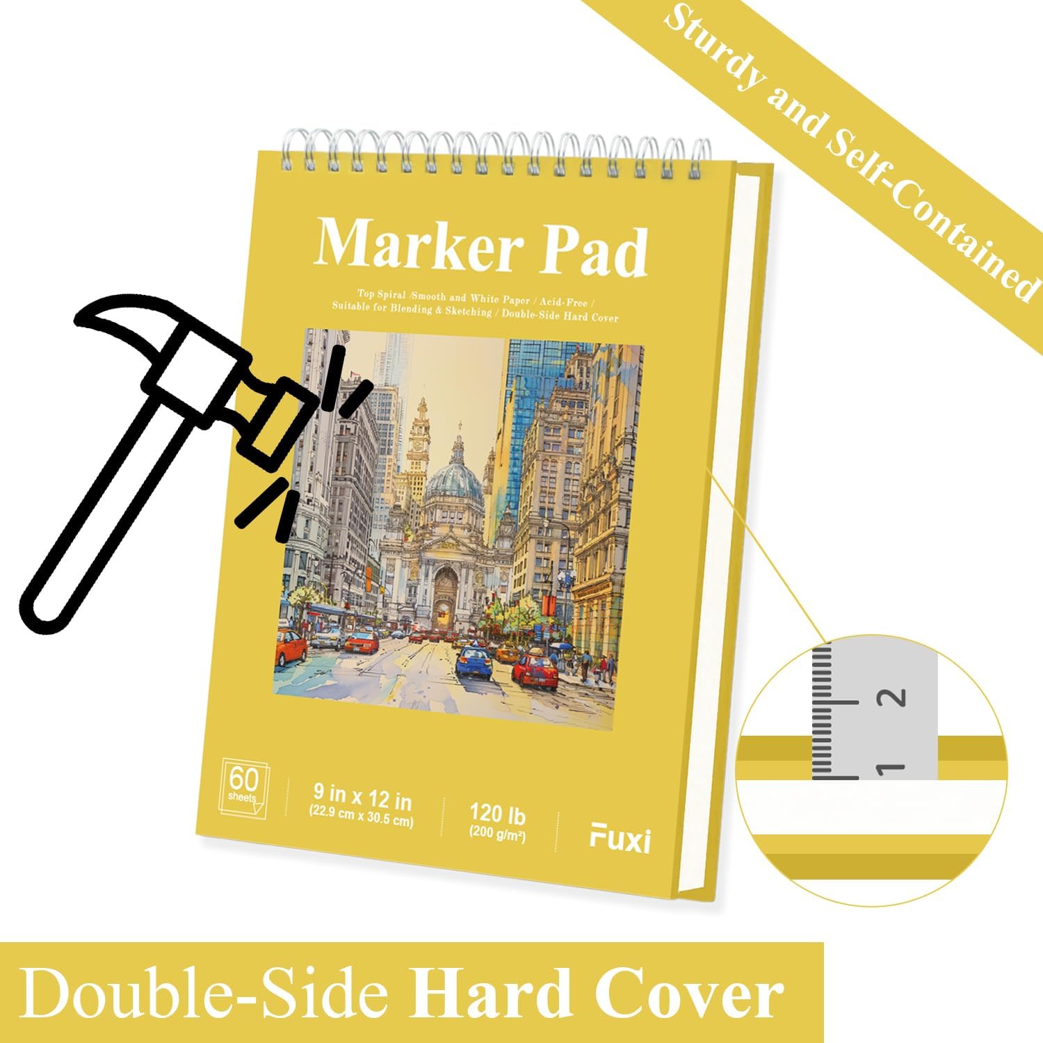 Marker Paper Sketchbook, 9"X12" Alcohol Marker Paper, 60 Sheets (200gsm/ 120lb) Marker Sketchbook Bleedproof, Professional Art Supplies for Adults & Teens. - Crafty Corner