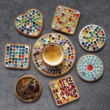 1.5lb Mosaic Tiles Assorted Iridescent Crystal Mosaic Tiles for Crafts, Glass Mosaic Pieces Set with Box 680g DIY Picture Frames Handmade Jewelry Art Decoration Gifts (Multi Colors Set)