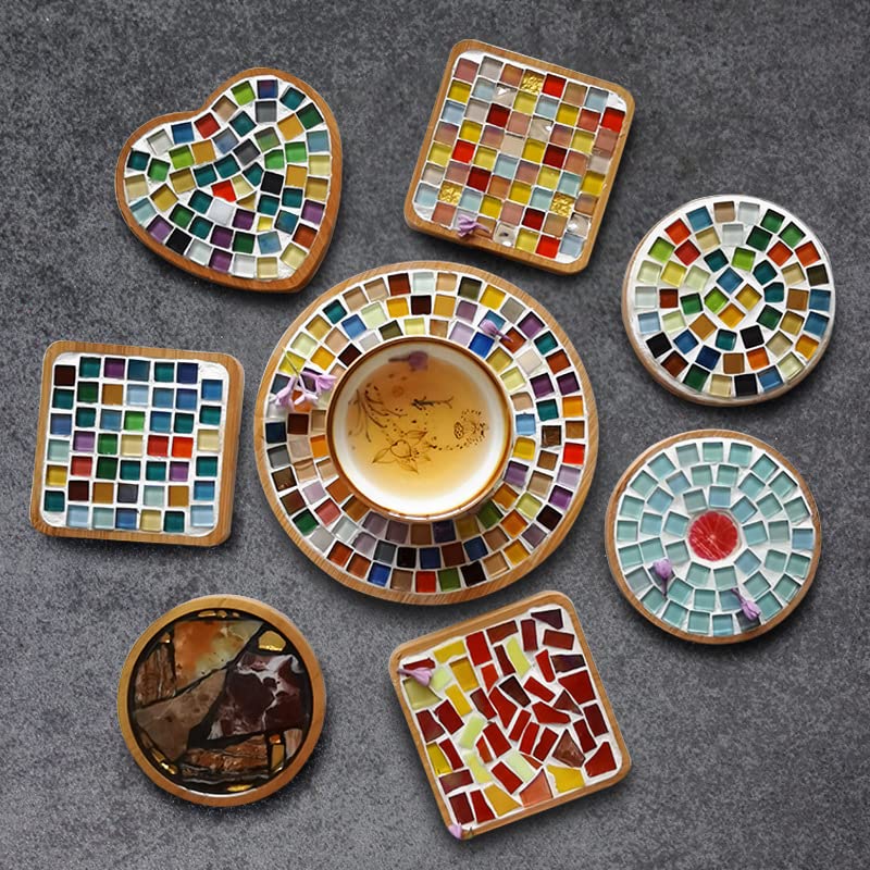 1.5lb Mosaic Tiles Assorted Iridescent Crystal Glass Mosaic Tile for Crafts