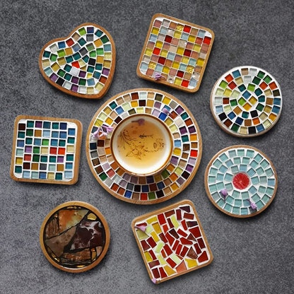 1.5lb Mosaic Tiles Assorted Iridescent Crystal Glass Mosaic Tile for Crafts