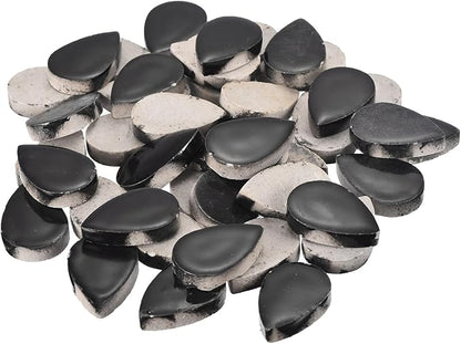 MECCANIXITY 200g Ceramic Mosaic Tiles for Crafts Bulk, Raindrop Black Ceramic Tiles for Mosaic Kits Garden Stepping Stone Cup Mat