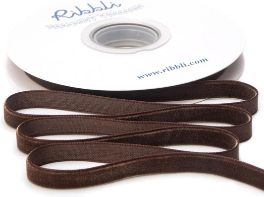 Ribbli Polyester Brown Velvet Ribbon,3/8 Inches Continuous10-Yard Spool,Christmas Ribbon for Gift Wrapping,Floral Bouquets, Home Decor - Crafty Corner