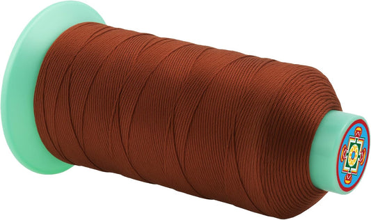 Mandala Crafts Size 138 420D T135 Bonded Nylon Thread Copper Brown Heavy Duty Sewing Threads - 1250 YDs Tex 135 Thread for Leather, Jeans, Weaving, Outdoor Marine Upholstery Threads