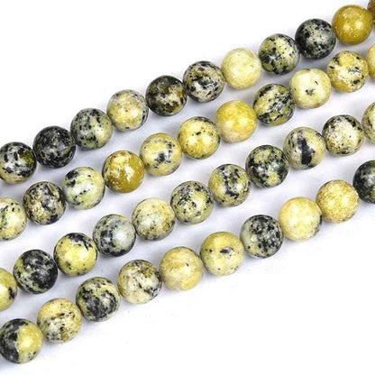 180pcs Adabele Natural Yellow Turquoise Healing Gemstone 4mm (0.16 inch) Small Round Beads Gem Stone Spacer for Craft Jewelry Making GF13-4