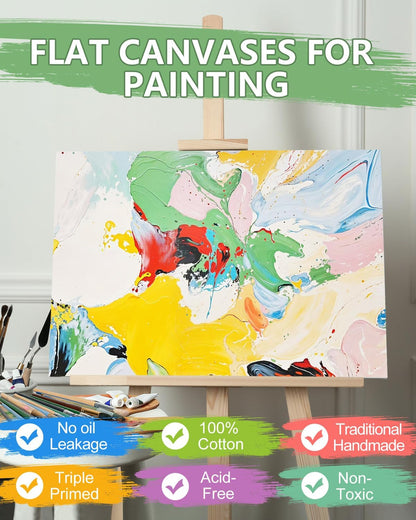 Canvas Boards for Painting 8x10, 5 Pack Canvases for Painting Cotton Primed Acid Free Blank Canvas Panels for Watercolor, Oil Paint, Gouache, Acrylic Paint and Tempera.