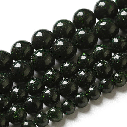 12MM 32pcs Natural Green Sandstone Energy Healing Beads Round Loose Beads for Jewelry Making Bracelet 1 Strands 15"
