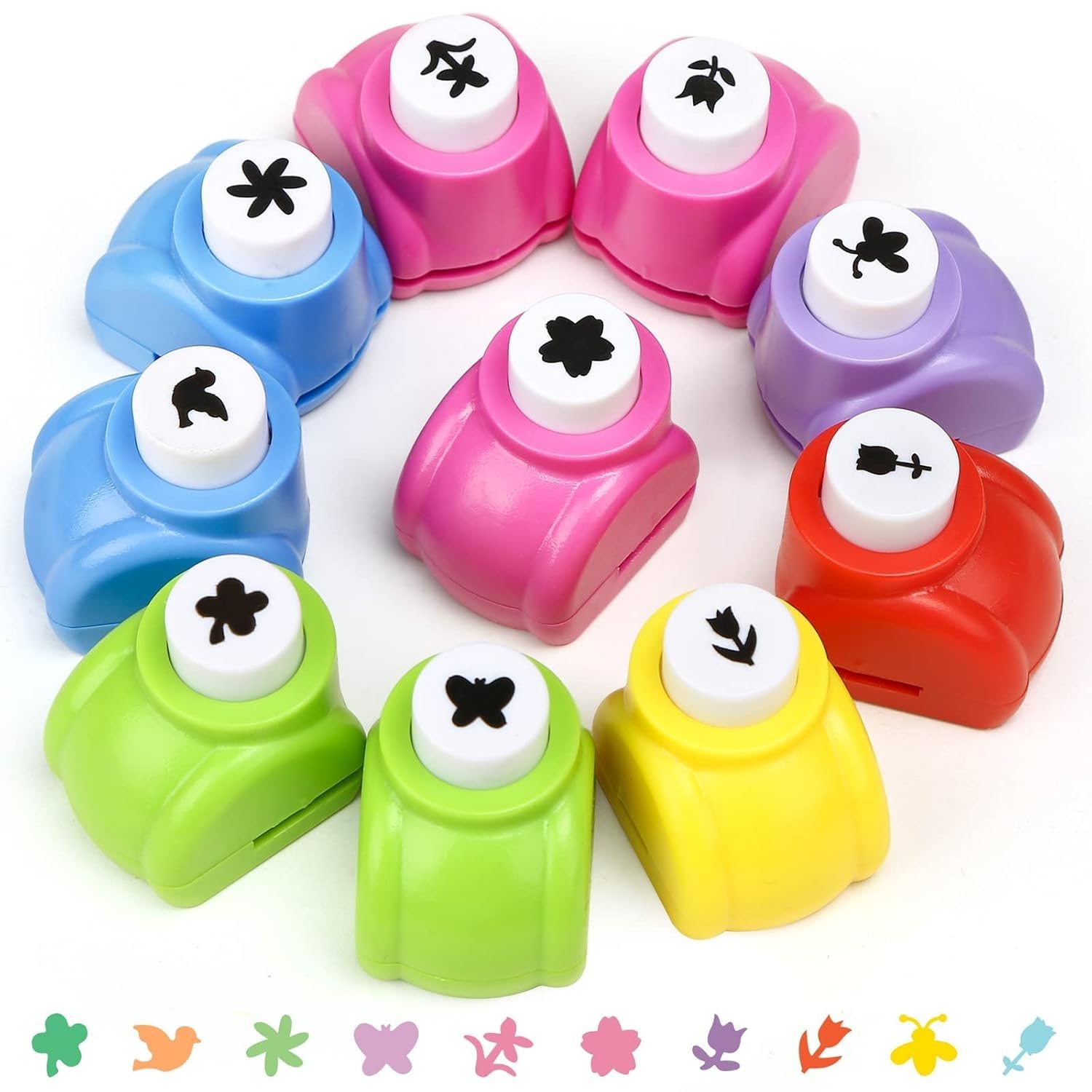 LOVEINUSA 10 PCS Flower Shaped Craft Hole Punch Set for DIY Crafting, Scrapbooking,Tissue Paper for Gift Bags, Festival Wedding Paper DIY Projects, Gift Tags, Mini Cutter Nail Arts Crafts - Crafty Corner