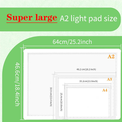 Phylosal Rechargeable A2 Light Pad for Diamond Painting 25.2''x18.4'', Magnetic Tracing Light Box for Drawing, Diamond Art Light Board with Side Button, Wireless LED Light Table for Sketching, Design