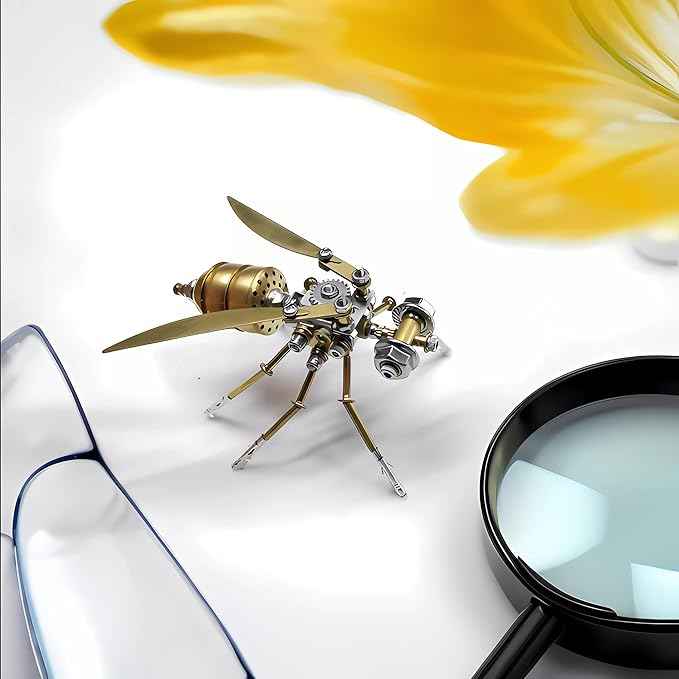 Challenging 3D Puzzle Gift Steampunk Metal Insect Bug Mechanical Sculpture Insect 3D Vespa Model Engineering for Teens Personalized Ornament Gift for Birthday, Ideas(Vespa)