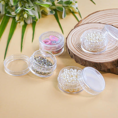 5g Cosmetic Sample Jars with Lids, 50 Pack Clear Small Plastic Containers for Skincare, Face Cream & Lip Balm, BPA-Free, Refillable Travel Size Containers