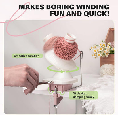 INMAKER Yarn Winder, Ball Winder for Crocheting & Knitting, Quick Install Portable Yarn Spinner, Essential Tool for Crafting Enthusiasts