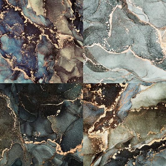 Colored Marble Scrapbook Paper Pad 6x6 – Black Blue Purple Gold Patterned Paper Scrapbooking CardStock, Decorative Craft Origami Paper Junk Journal, Single-Sided Decopodge Paper Supplies-24Pcs