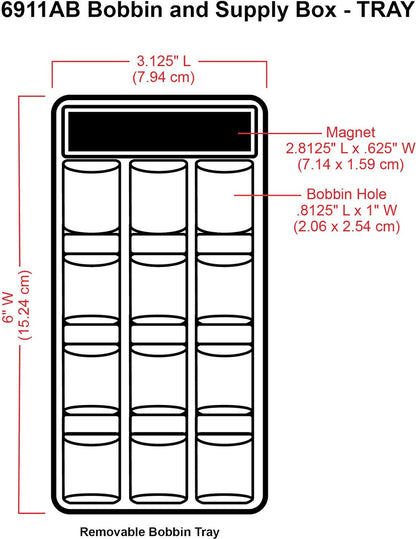 ArtBin 6911AB Sew-Lutions Bobbin/Supply Box Sewing Organizer, [1] Plastic Storage Case, Clear