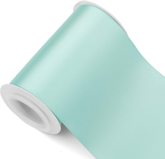 Humphrey's Craft 4 Inch Blue Double Faced Satin Ribbon - 5 Yards Variety of Color for Crafts Gift Wrapping Cutting Ceremony Decoration Sewing Chair Sash Wedding Dining Tables. - Crafty Corner