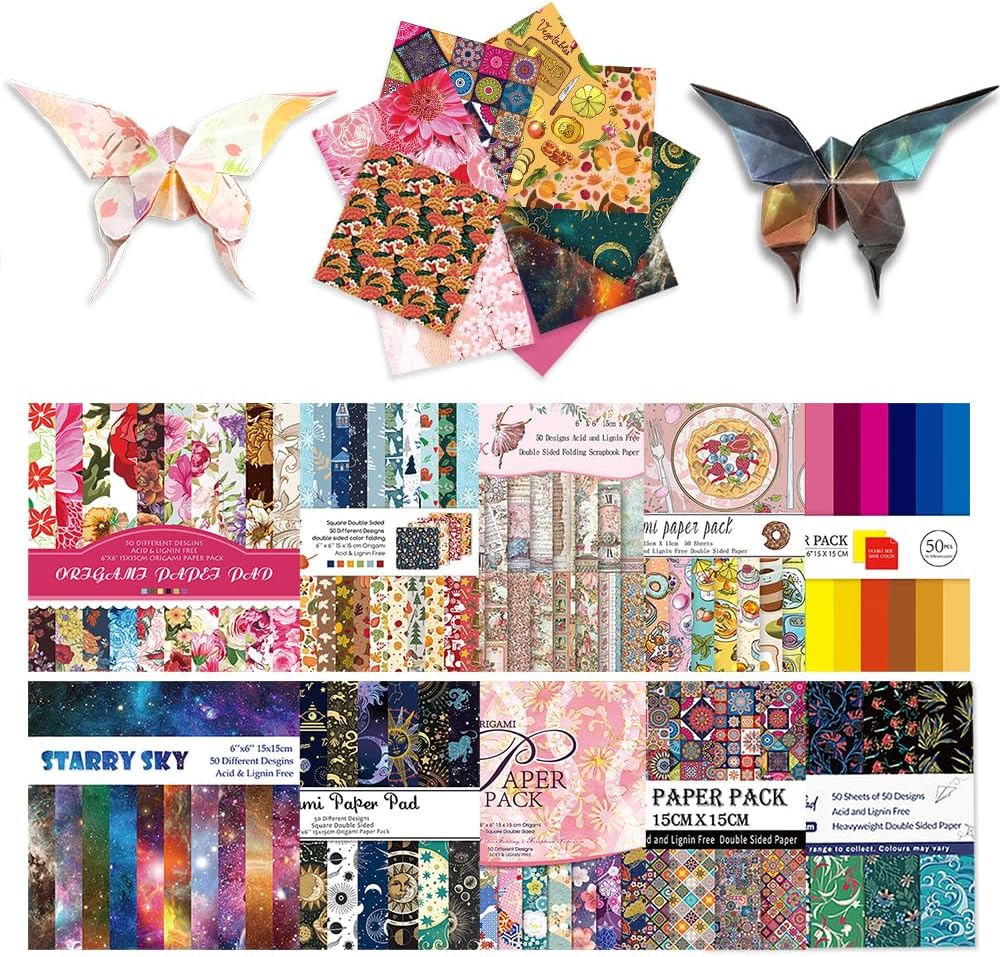 10 Different Packs Full Collection Origami Paper Kit 6 Inch Square Double Sided Color Vivid Colors Creation Easy Fold Paper Set Hand Crafts Paper Arts Creativity - Crafty Corner