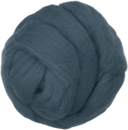 PATIKIL Wool Roving Yarn, 150G/5.3OZ Soft Felting Wool Pure Chunky Roving Yarn Bulk for Needle Felting Knitting Blanket Spinning Weaving DIY Craft, Gray Blue