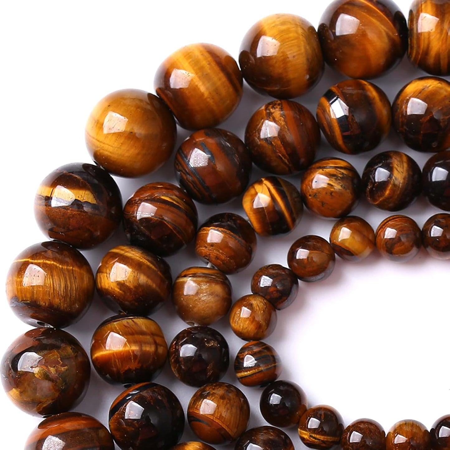 4MM Natural Iron Yellow Tiger Eye Stone Energy Healing Beads Round Loose Beads for Jewelry Making Bracelet 180pcs 2 Strands 32"