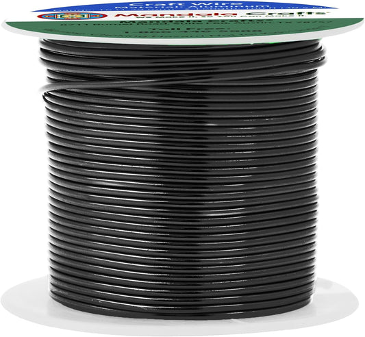 Mandala Crafts 16 Gauge Anodized Aluminum Craft Wire for Jewelry Making - 100 FT Colored Flexible Black Wire - Bendable for Bonsai Armature Crafting Sculpting - Crafty Corner