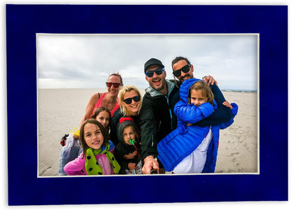 11x14 Mat Bevel Cut for 8.5x11 Photos - Acid Free Royal Blue Suede Precut Matboard - For Pictures, Photos, Framing - 4-ply Thickness
