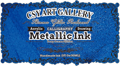 CSY Art Gallery Metallic Acrylic Ink (DeepOcean Glitter)