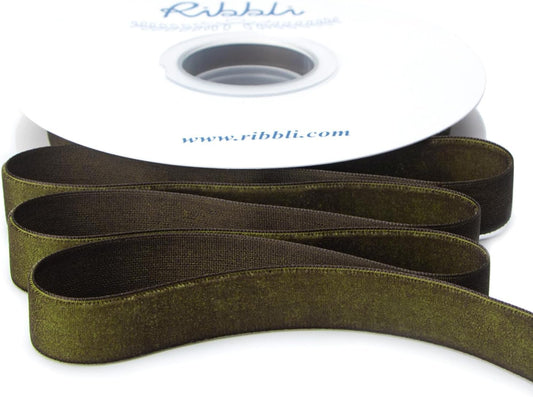 Ribbli Polyester Moss Green Velvet Ribbon,5/8 Inches Continuous10-Yard Spool,Christmas Ribbon for Gift Wrapping,Floral Bouquets, Home Decor - Crafty Corner
