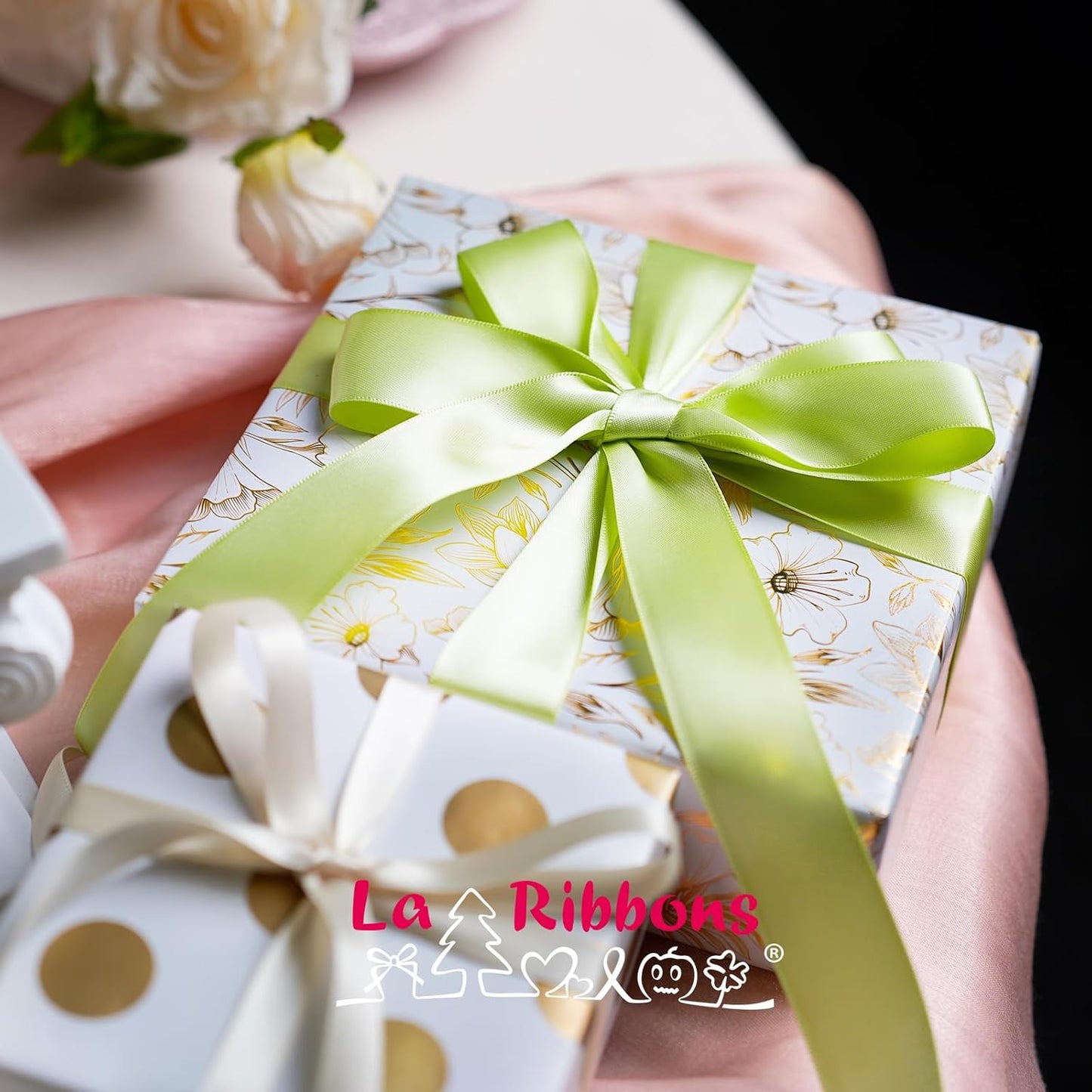 LaRibbons 1 Inch 50 Yard Double Faced Satin Ribbon,Sage Green Satin Craft Fabric Ribbon for Gift Wrapping Floral Bouquets Wedding Party Decoration - Crafty Corner